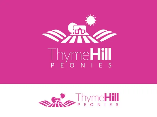 Thyme Hill Peonies company branding