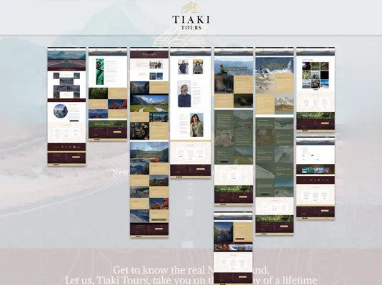 Tiaki Tours website layout image