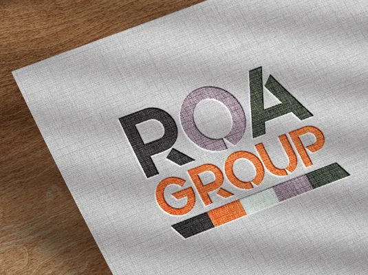 ROA Group embossed logo on heavy paper